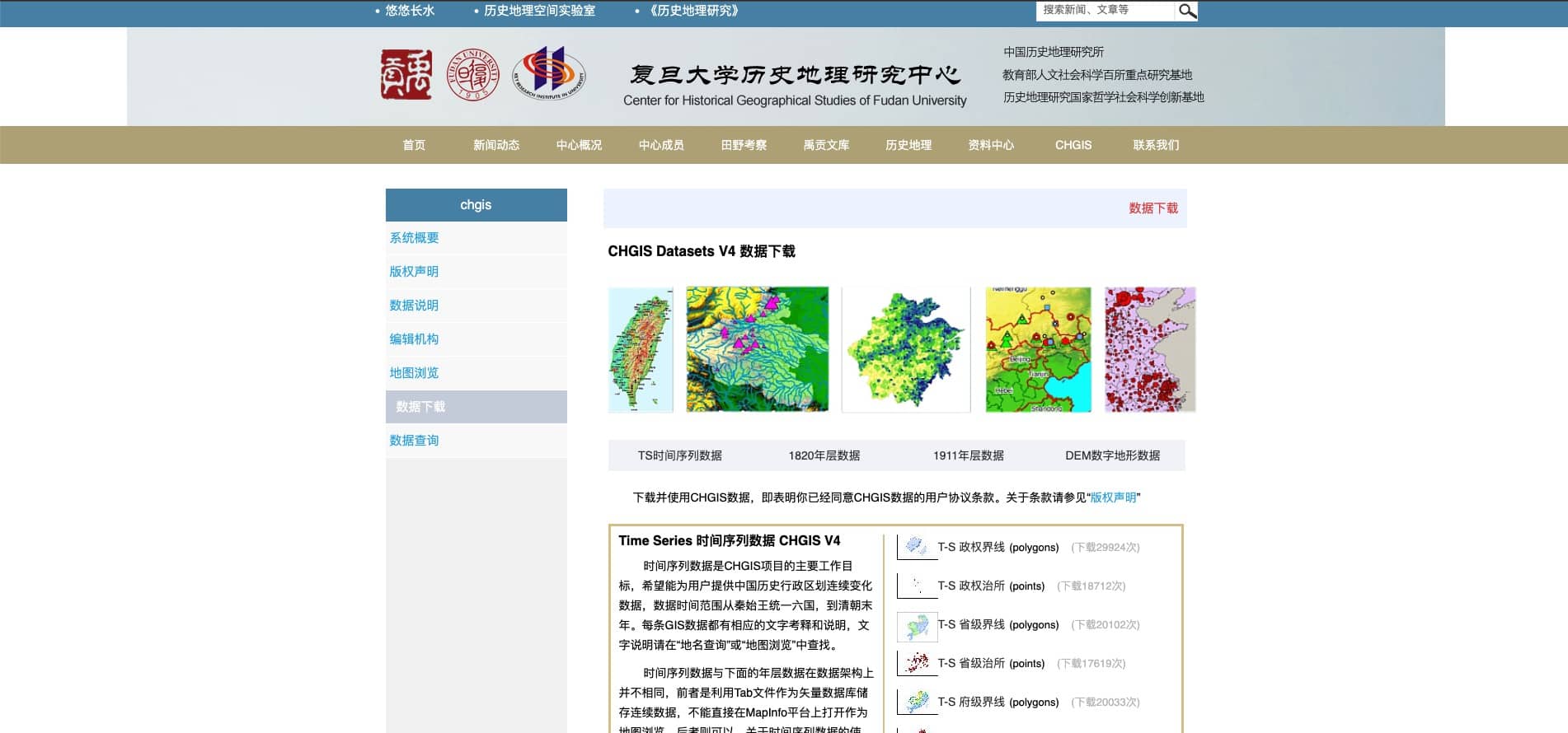 中国历史地理矢量数据下载