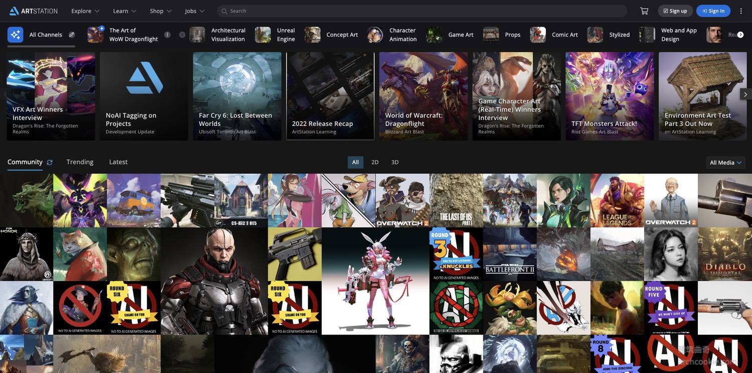 ArtStation是综合CG视觉艺术网站