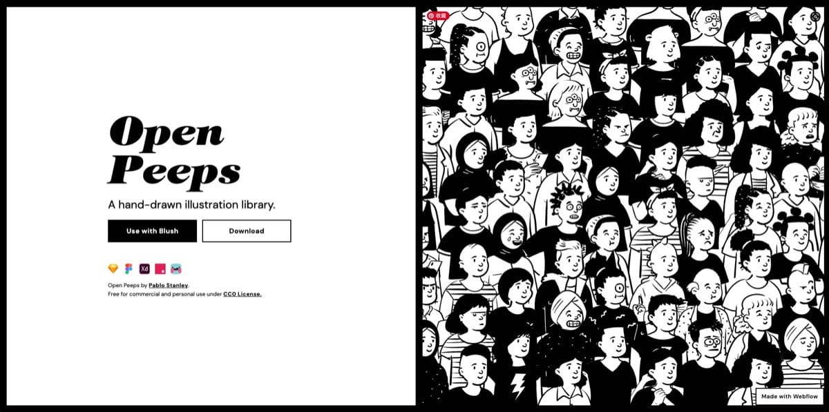 Open Peeps —— 可商用手绘人物插画库,建筑配景人素材