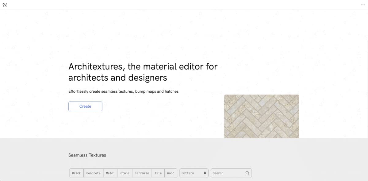 Architextures, the material editor for architects and designers